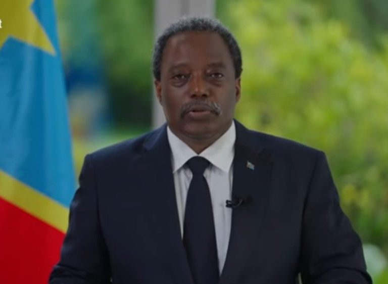 Joseph Kabila lors d'une prise de parole sur la situation politique en République démocratique du Congo.