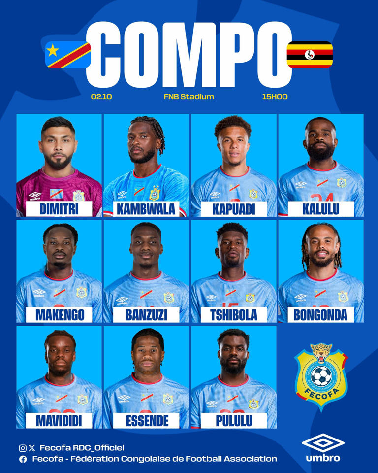 Les Léopards de la RDC en préparation avant leur match amical contre l’Ouganda à Johannesburg.