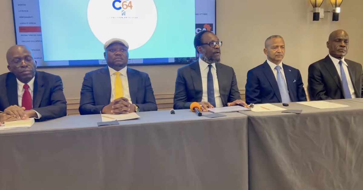 Les cinq dirigeants de la Coalition Article 64 réunis à Rome pour discuter du dialogue national en RDC.