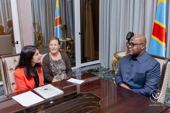 Félix Tshisekedi reçoit Serap Güler à Kinshasa pour discuter de la paix en RDC.