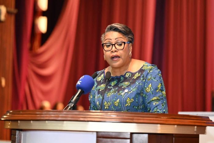 Assemblée nationale de la RDC examinant le projet de loi de finances 2027.