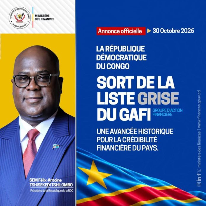 Félix-Antoine Tshisekedi et la sortie de la RDC de la liste grise du GAFI