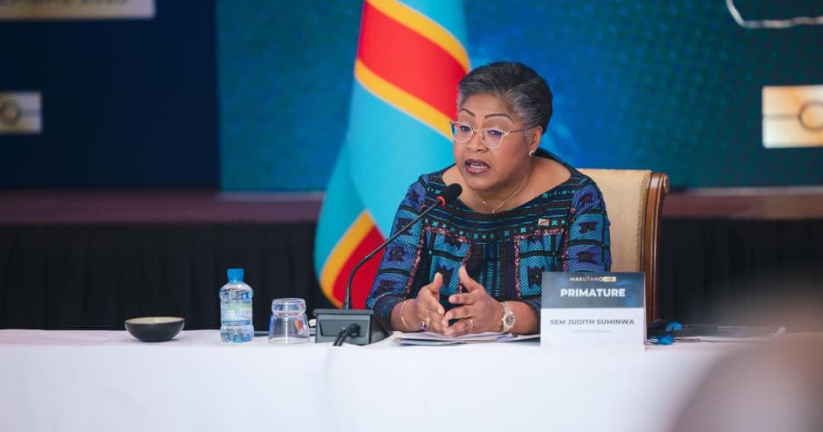 Judith Suminwa lors de son déplacement officiel à Kindu, dans la province du Maniema.