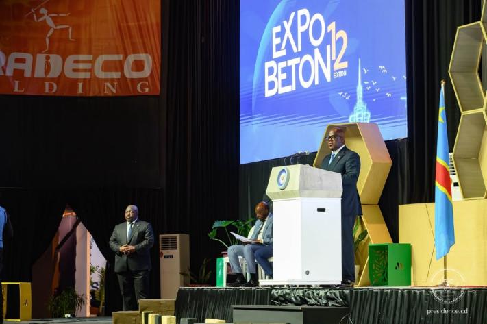 Félix Tshisekedi lors du lancement d’ExpoBéton RDC à Kinshasa