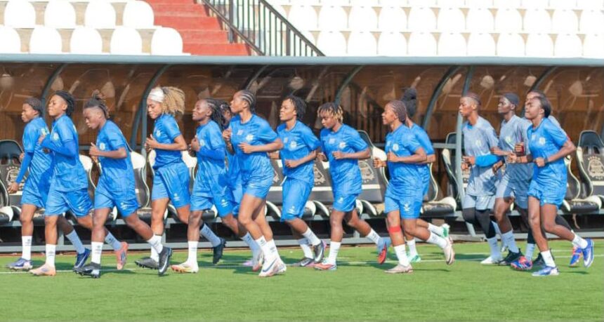 Léopards dames de la RDC à l’entraînement au stade TP Mazembe